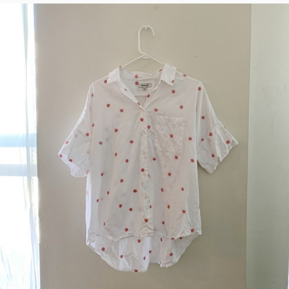 Oversized Madewell Floral Button-Up Top